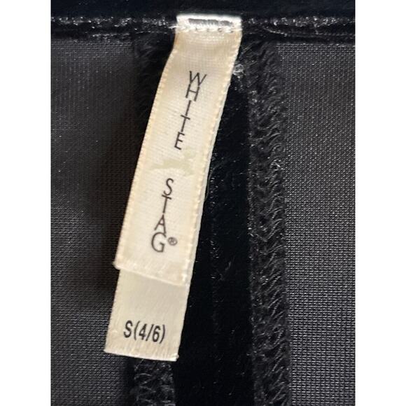 White Stag Black Velvet Embroidered Floral Collar Front Button Blazer Women's Sm - Picture 6 of 7